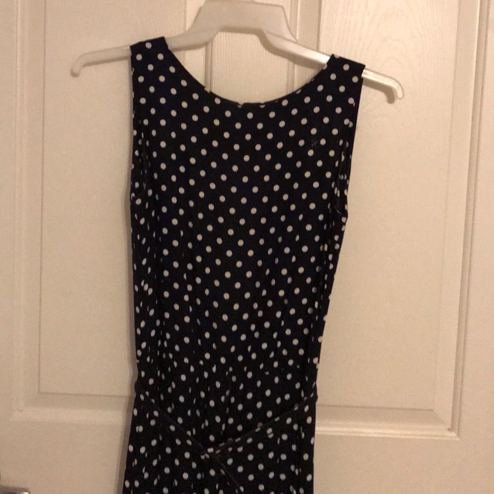Blue and white polkadot maxi